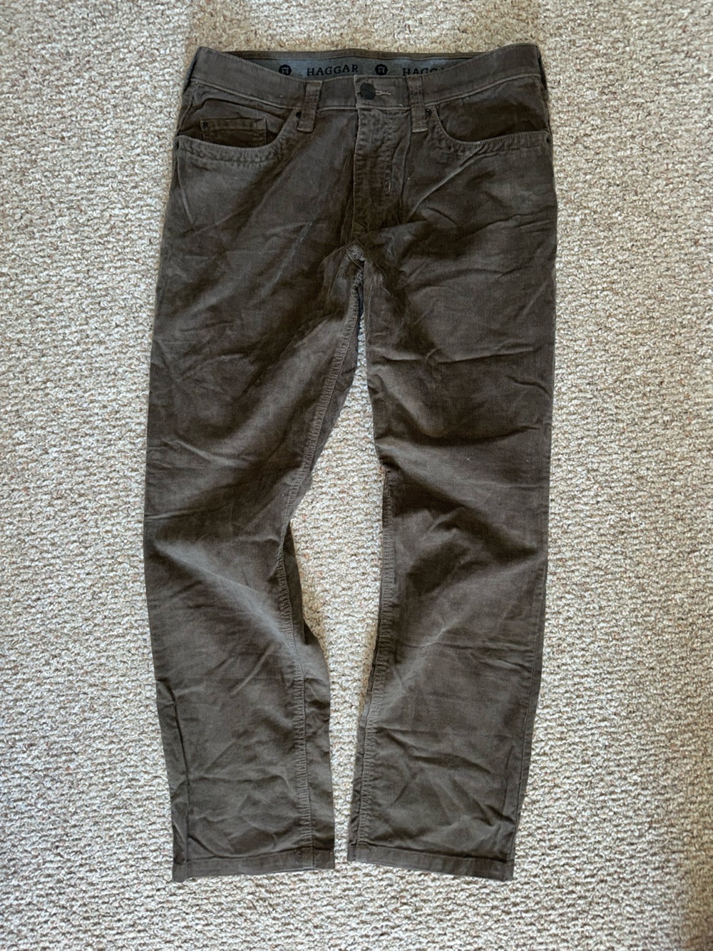 Haggar Men's Corduroy Pants in Dark Brown